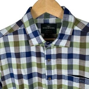 Rodd & Gunn Check Shirt Mens L Original Fit  Blue Green Brown Woven in Italy